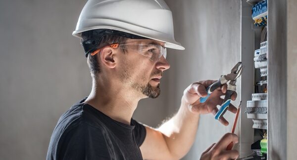 Electricistas - Electricista profesional realizando un trabajo como electricista a domicilio reconocido como uno de los mejores electricistas de Valencia