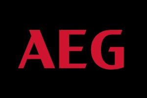 una de las marcas de lavadoras disponibles en Valencia, logo de AEG