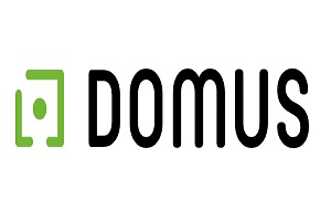 una de las tiendas de lavadoras industriales en Valencia, logo de la tienda Domus Laundry