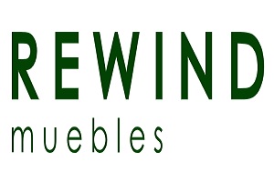 tiendas de muebles vintage - logo de la tienda Rewind Muebles
